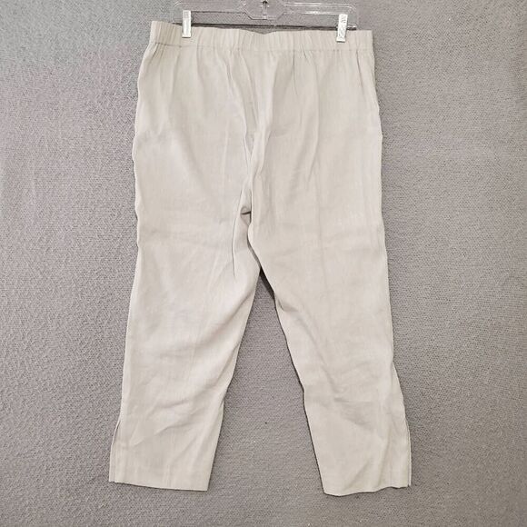 J Jill Love Linen Women's Side Zip Stone Buttons Ankel Cropped Pants M - Picture 2 of 7